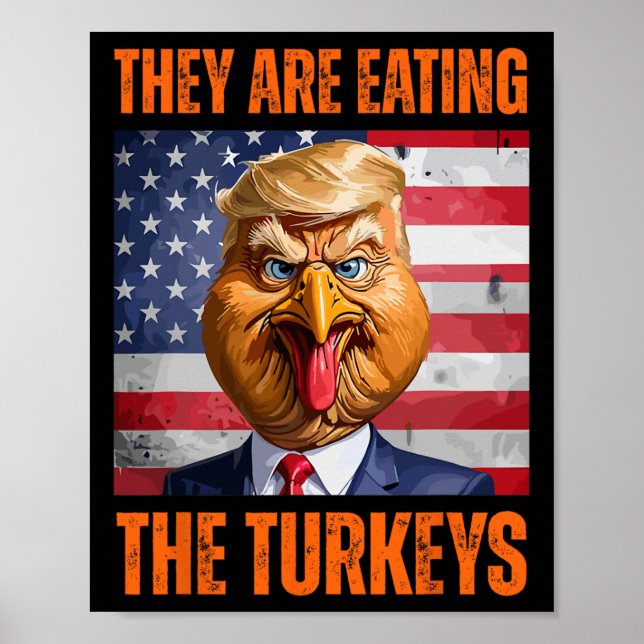Affiche Ils Mangent Les Dindons Thanksgiving Trump Hum (Devant)