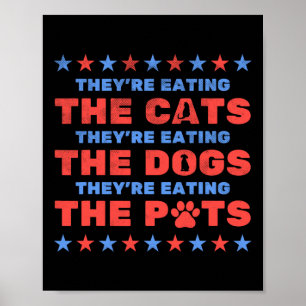 Affiche Ils mangent les élections 2024 des chiens et chats