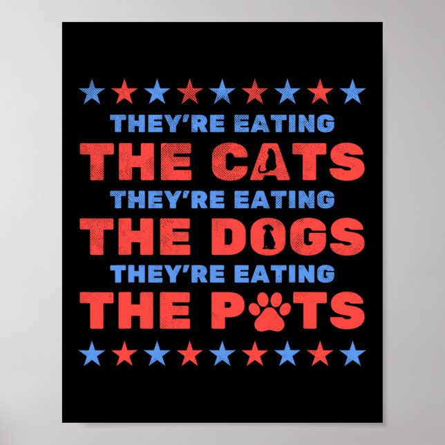 Affiche Ils mangent les élections 2024 des chiens et chats (Devant)