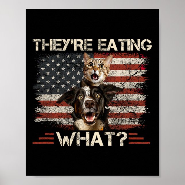 Affiche Ils mangent quoi chien chat nous président électio (Devant)