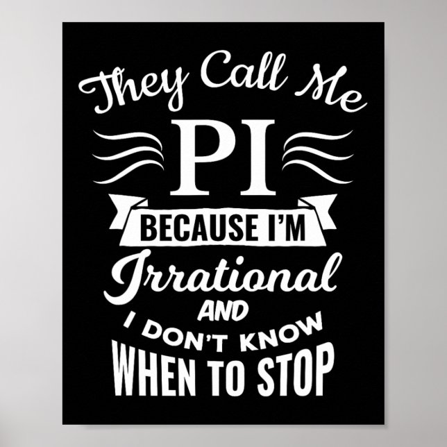 Affiche Ils M'Appelent Pi Symbole Pi Day mignon cadeau drô (Devant)