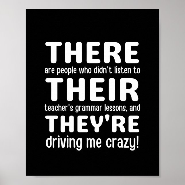 Affiche Ils sont Anglais Grammer Funny Enseignant (Devant)
