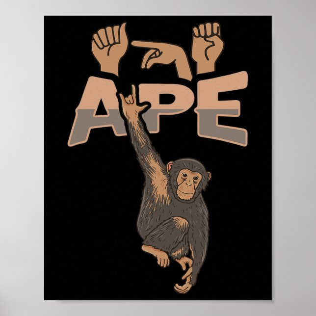 Affiche Ily Ape Asl Geste De La Main Perte Auditive Sensib (Devant)