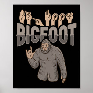 Affiche ILY Bigfoot Langue des Signes Américaine geste de 
