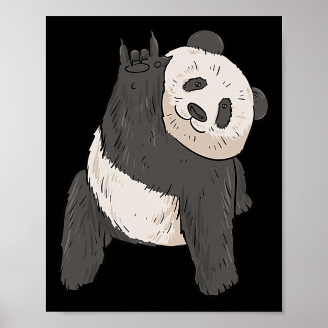 Affiche ILY Panda ASL Geste MAIN Sourde Perte d'audition C (Devant)