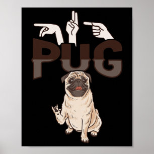 Affiche Ily Pug Langue Des Signes Gestuelle Sourds Perte A