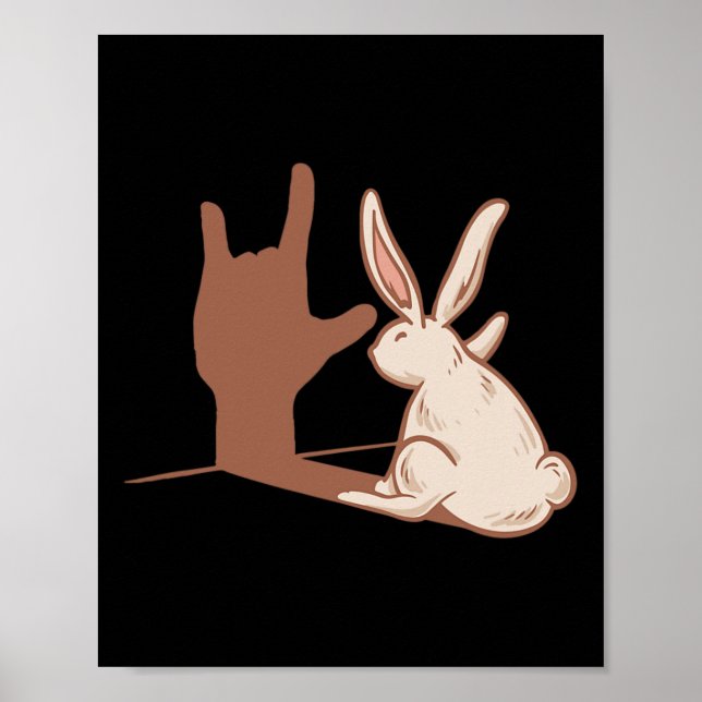 Affiche Ily Rabbit Asl Hand Gesture Deaf Hearing Loss Awar (Devant)