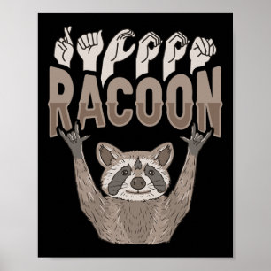 Affiche Ily Raton Laveur Asl Langue Des Signes Gestuelle S