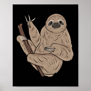 Affiche ILY Sloth ASL Gesture mains sourdes Perte d'auditi
