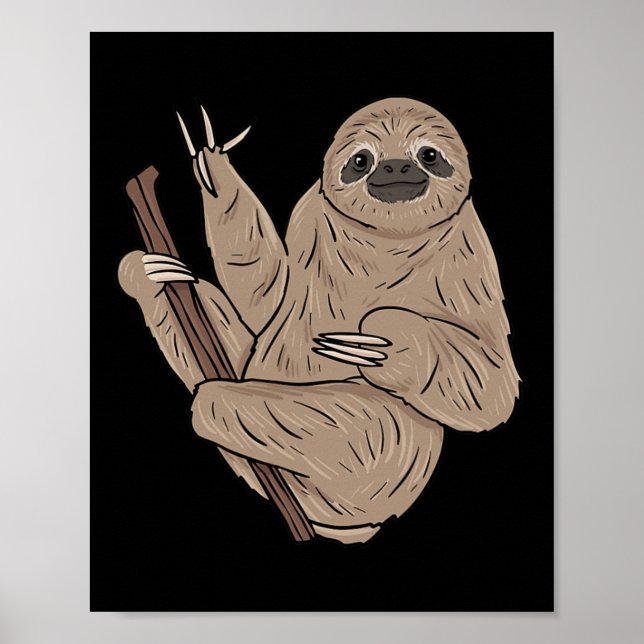 Affiche ILY Sloth ASL Gesture mains sourdes Perte d'auditi (Devant)