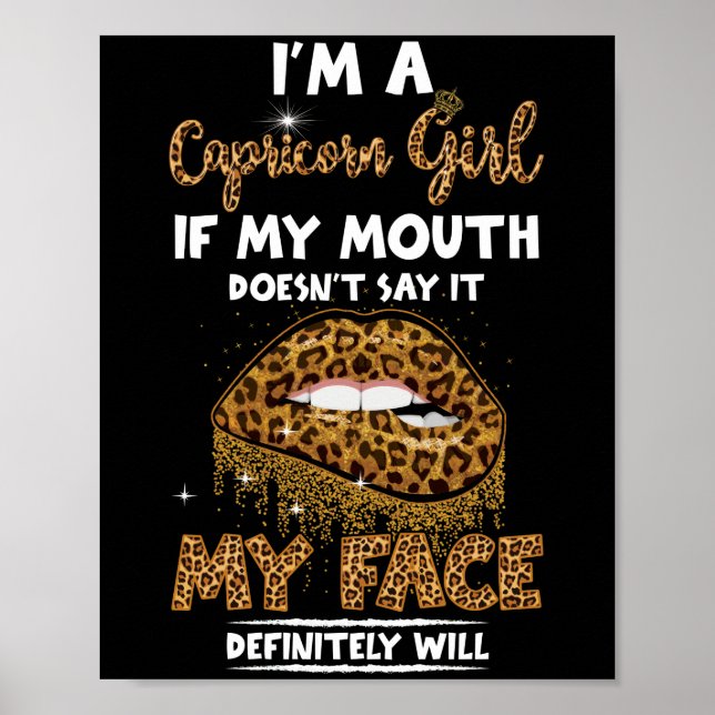 Affiche I'm A Capricorn Girl Leopard Printed Birthday (Devant)