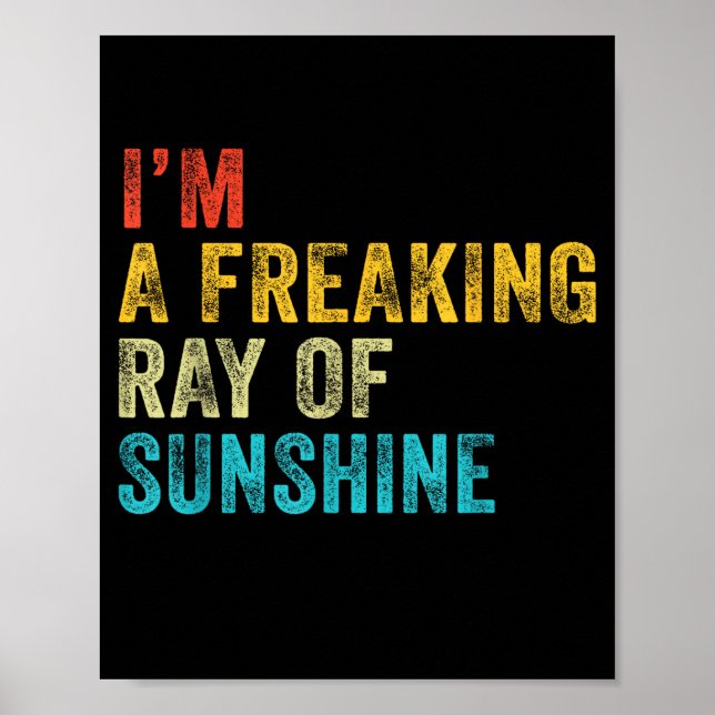 Affiche I'm A Freaking Ray Of Sunshine Funny Sarcastic Vin (Devant)