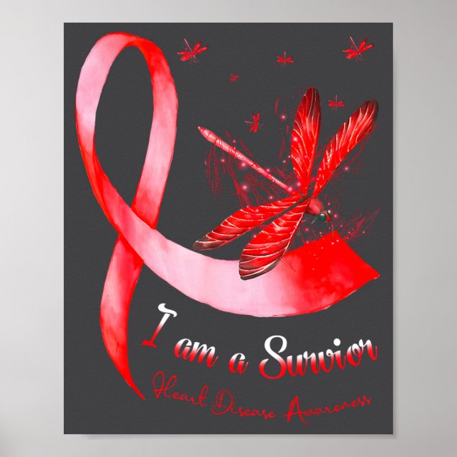 Affiche I'm A Survivor Heart Disease Awareness Month Red R (Devant)