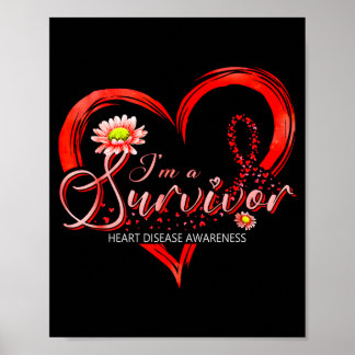Affiche Im A Survivor Heart Disease Awareness Month Red Ri