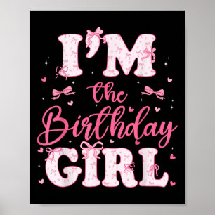 Affiche Im Anniversaire Fille Coquette Bow Famille Anniver
