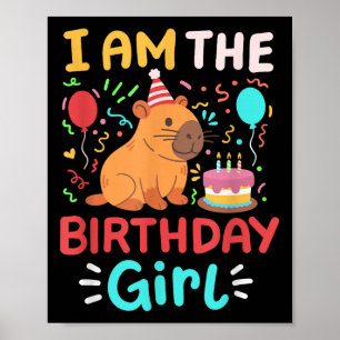 Affiche Im Anniversaire fille mignonne Capybara Anniversai