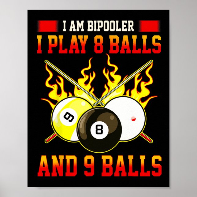 Affiche Im Bipooler Je Joue 8 - 9 Funny Billiards Jeu (Devant)