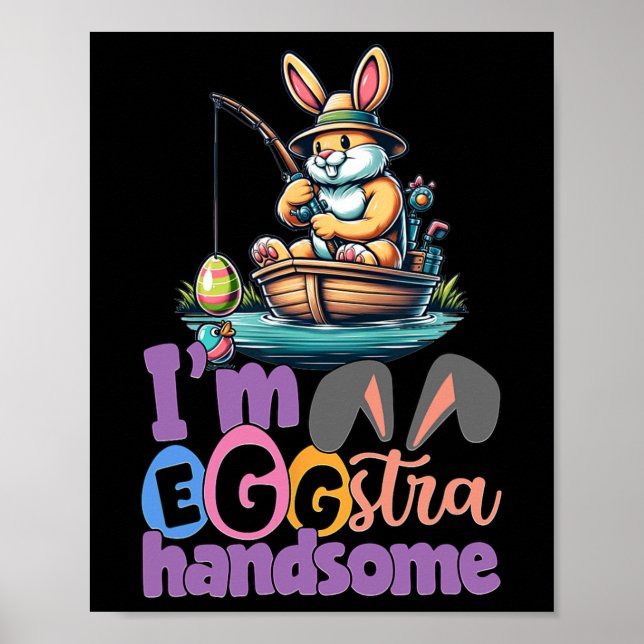 Affiche Im Eggstra Beau Lapin Pêche B Poisson Pâques Da (Devant)