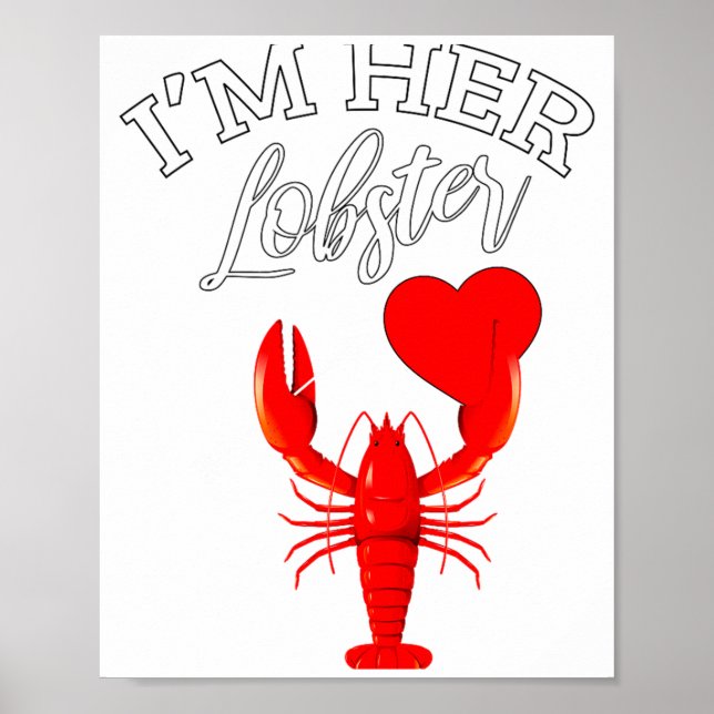 Affiche Im Her Lobster Heart Couple Matching Gift Valentin (Devant)