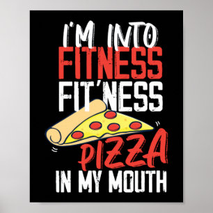 Affiche Im In Fitness Pizza Dans Mon Entraînement Amusant