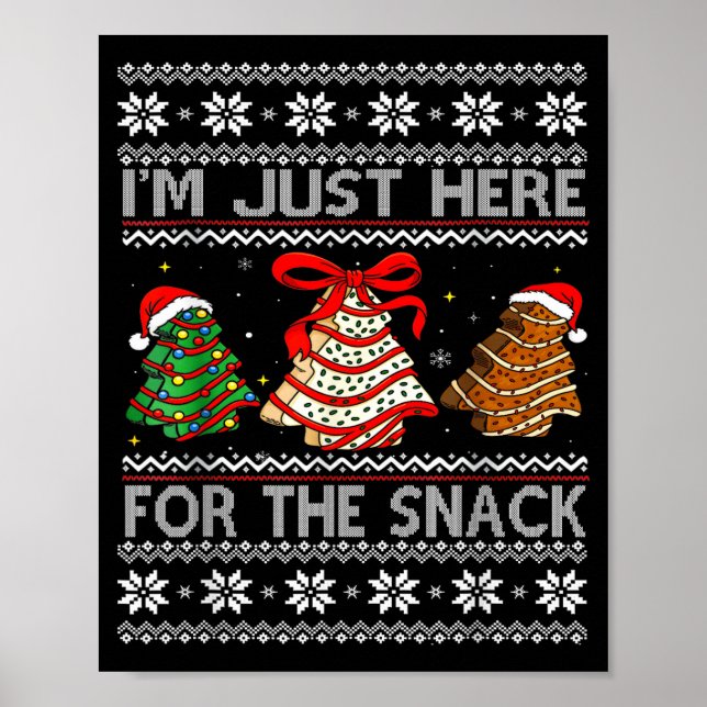 Affiche I'm Just Here For The Snack Christmas Cakes Debbie (Devant)