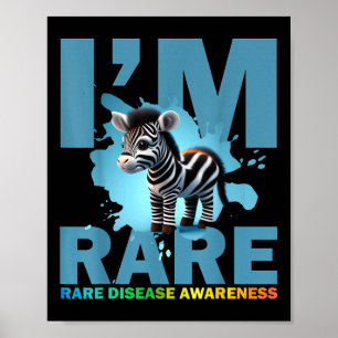 Affiche Im Rare, Zèbre Cute Pour Sensibiliser Aux Maladies