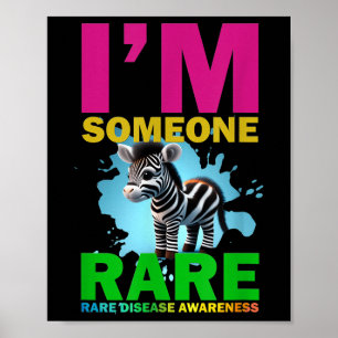 Affiche Im Rare, Zèbre Cute Pour Sensibiliser Aux Maladies