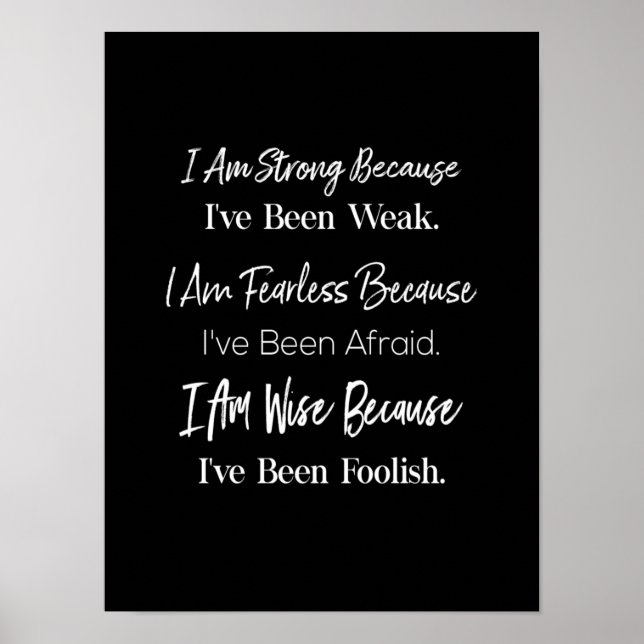 Affiche i'm strong because i've been weak i'm fearlesb (Devant)