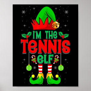 Affiche I'm The Tennis Elf - Joueur de Tennis de la fête d