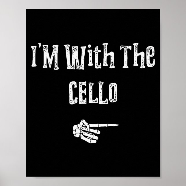 Affiche I'm With Cello Halloween Costume Funny Couples Mat (Devant)