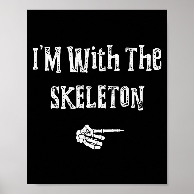 Affiche I'm With Skeleton Halloween Costume Funny Couples  (Devant)