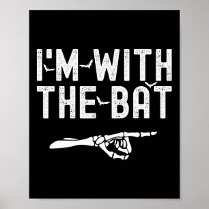 Affiche I'm With The T Funny Skeleton Halloween Matching C