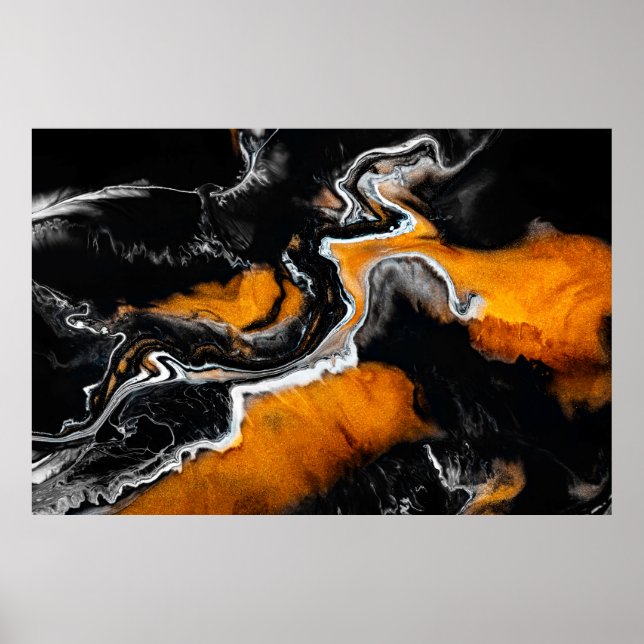Affiche Image acrylique liquide avec peintures mixtes arti (Devant)