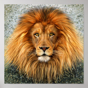 Affiche Image d'art de peinture de photographie de lion
