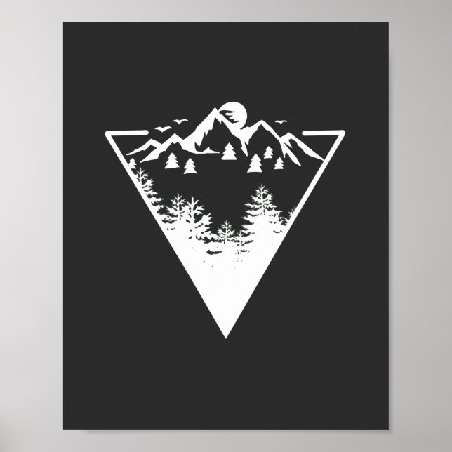 Affiche Image de cadre triangle avec paysage sauvage (Devant)