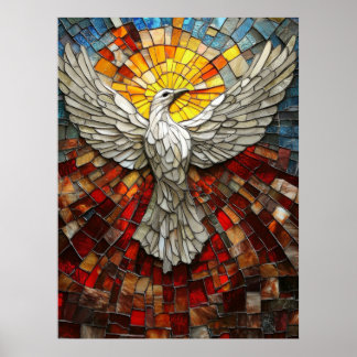 Affiche Image de la lumière de Mosaic White Dove World Pea
