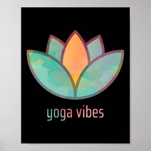 Affiche Image de lotus Yoga Vibes dans un design aquarelle