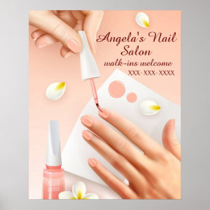 Affiche Image de mains avec ongles personnalisée pour salo