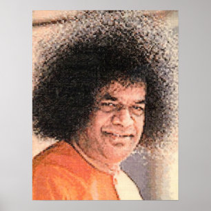 Affiche Image de Sai Baba Cross Stitch