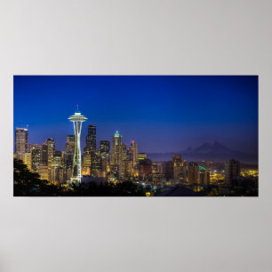 Affiche Image de Seattle Skyline le matin.