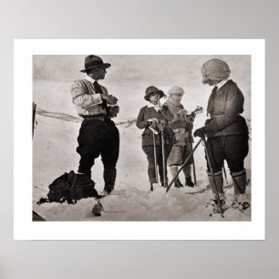 Affiche Image de ski vintage, Vêtements de ski