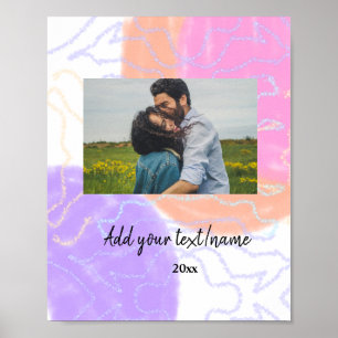 Affiche Image de texte aquarelle colorée ajoutez votre nom