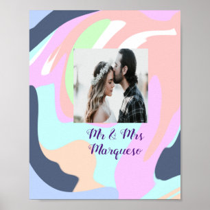Affiche Image de texte aquarelle colorée avec votre nom