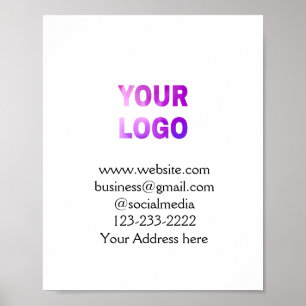 Affiche Image de texte de nom de logo simple coloré