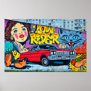 Affiche Image détaillée du dessin de graffiti. Conceptuel