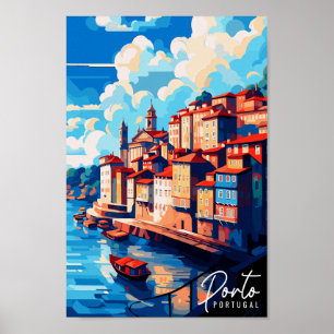 Affiche Image du lieu de voyage vintage Porto Portugal