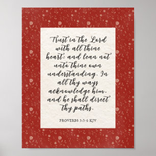 Affiche Image du verset biblique Proverbes 3:5-6 KJV