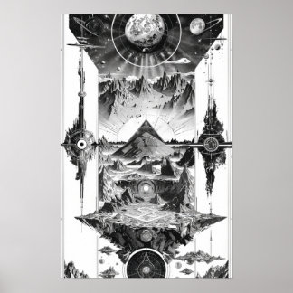 Affiche Image géométrique symétrique et détaillée Po