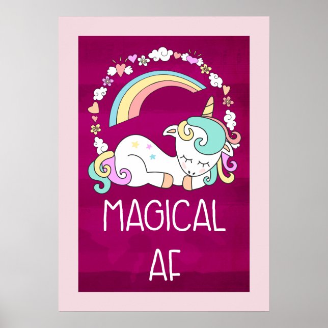 Affiche Image humoristique de la Unicorne Magique AF sur P (Devant)