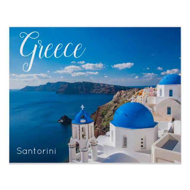 Affiche image panoramique de Santorin Grèce (Devant)